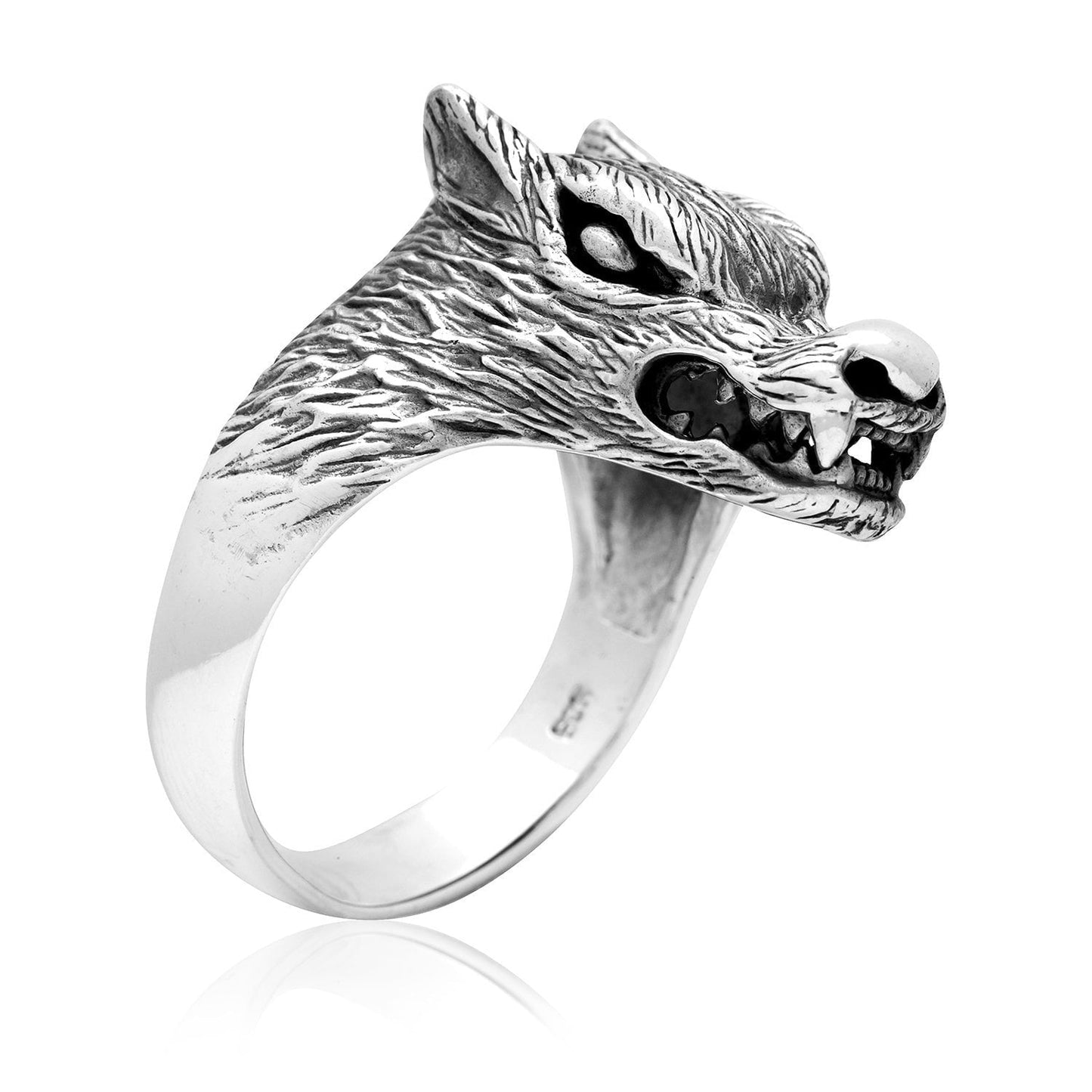 925 Sterling Silver Viking Legendary Wolf Ring - SilverMania925