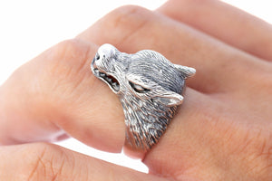 925 Sterling Silver Viking Legendary Wolf Ring