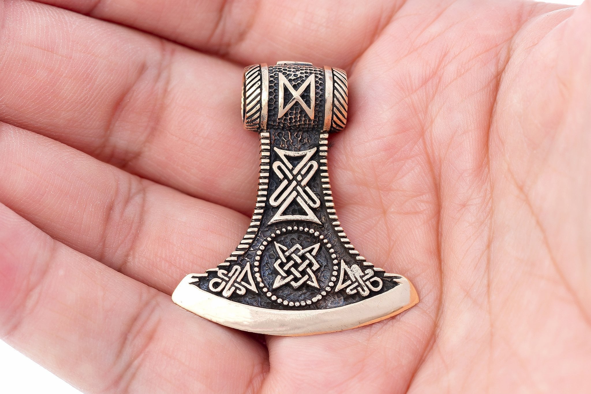 Bronze Handcrafted Amulet with Viking Axe - SilverMania925