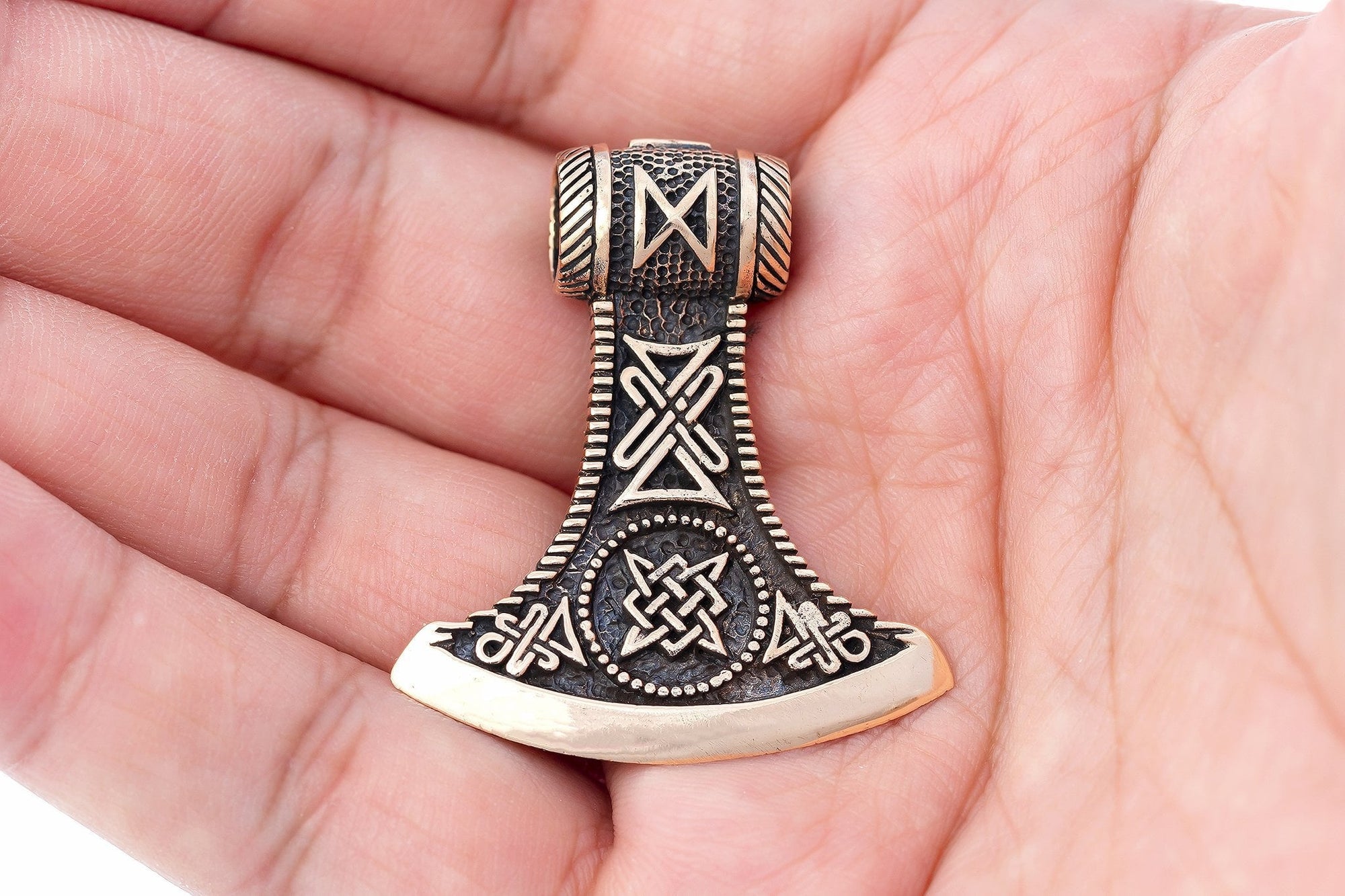 Bronze Handcrafted Amulet with Viking Axe