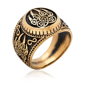 Viking Bear Claw Signet Ring Handcrafted from Bronze