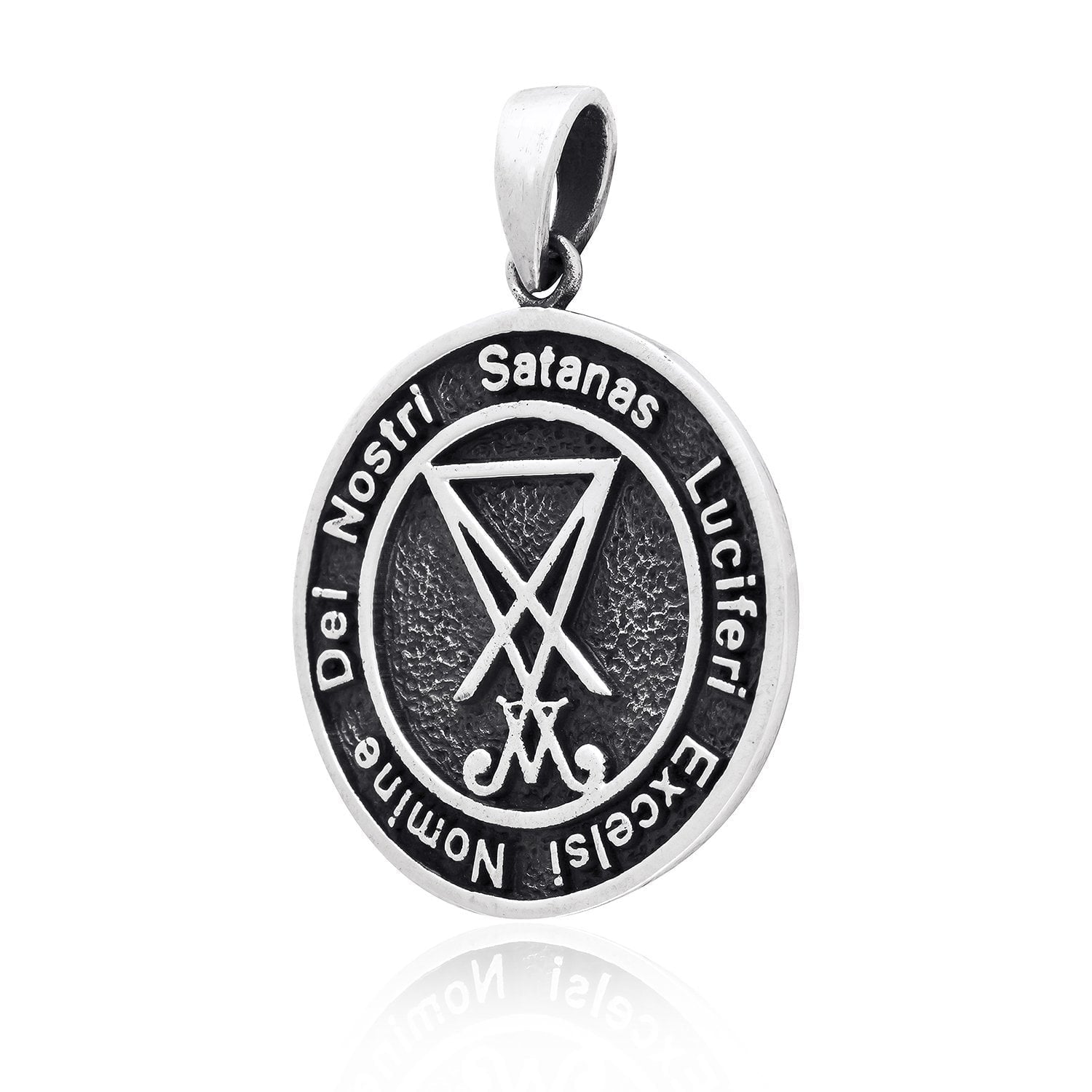 925 Sterling Silver Sigil of Lucifer Satanic Seal of Satan Pendant - SilverMania925