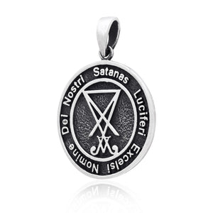 925 Sterling Silver Sigil of Lucifer Satanic Seal of Satan Pendant