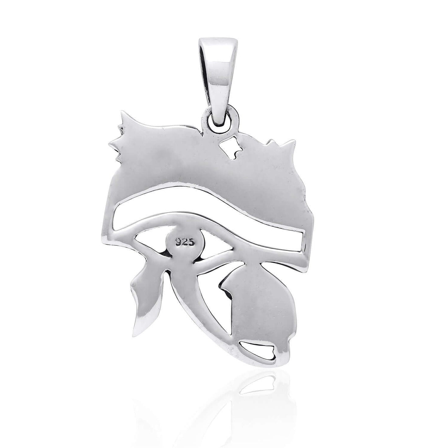 925 Sterling Silver Egyptian Eye of Horus Protection High Polish Pendant - SilverMania925