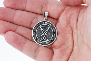 925 Sterling Silver Sigil of Lucifer Satanic Seal of Satan Pendant