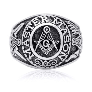 925 Sterling Silver Masonic Master Mason Ring