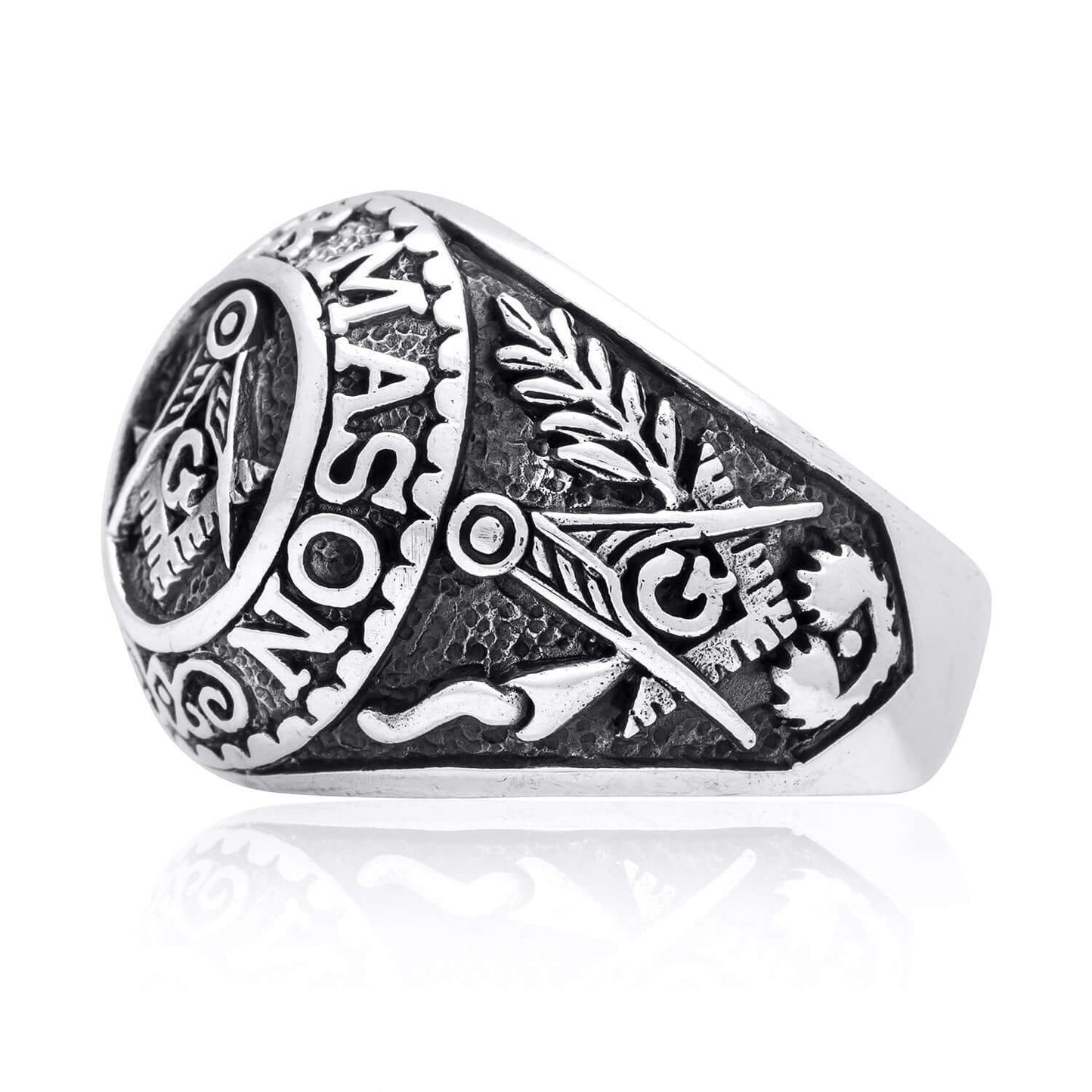 925 Sterling Silver Masonic Master Mason Ring - SilverMania925