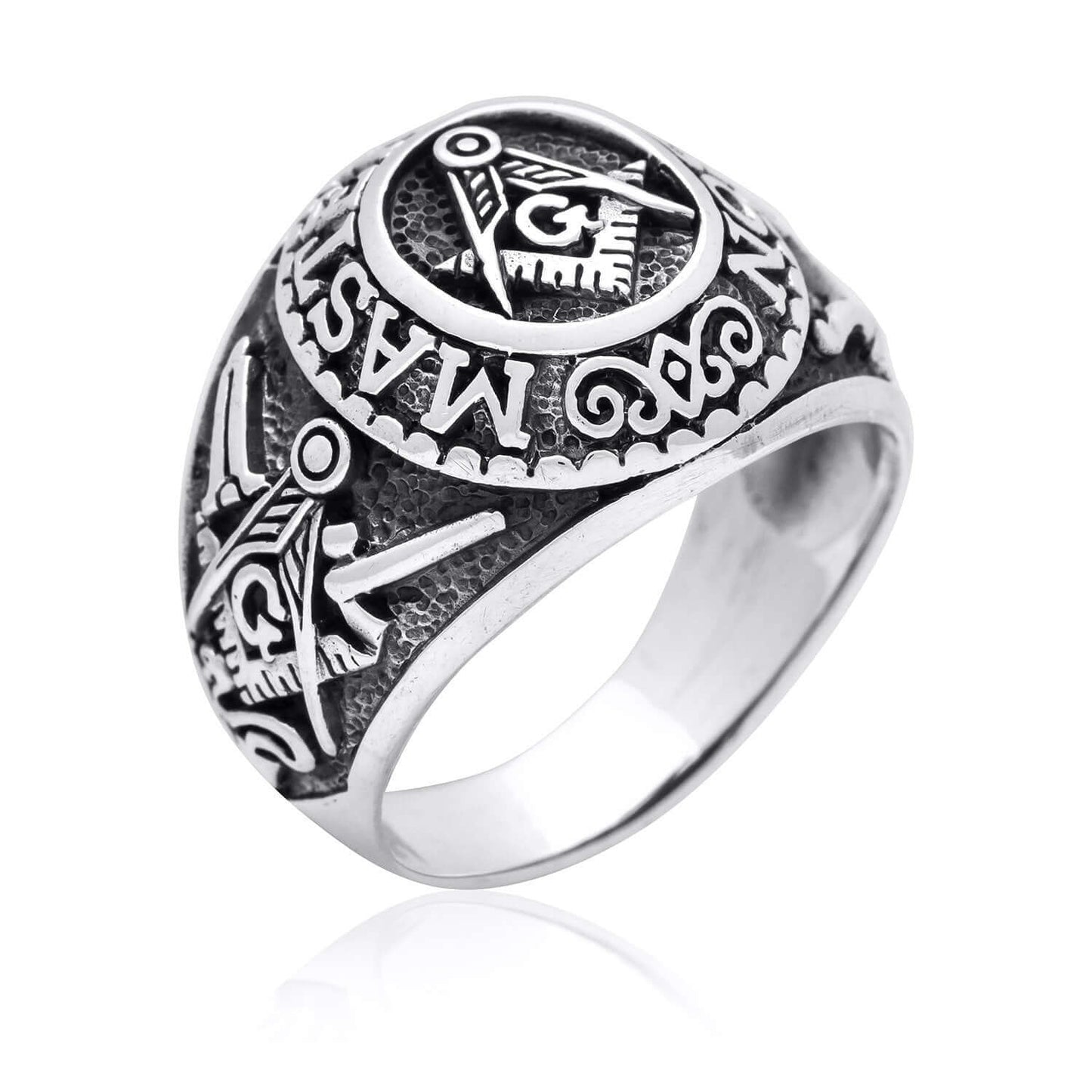 925 Sterling Silver Masonic Master Mason Ring - SilverMania925