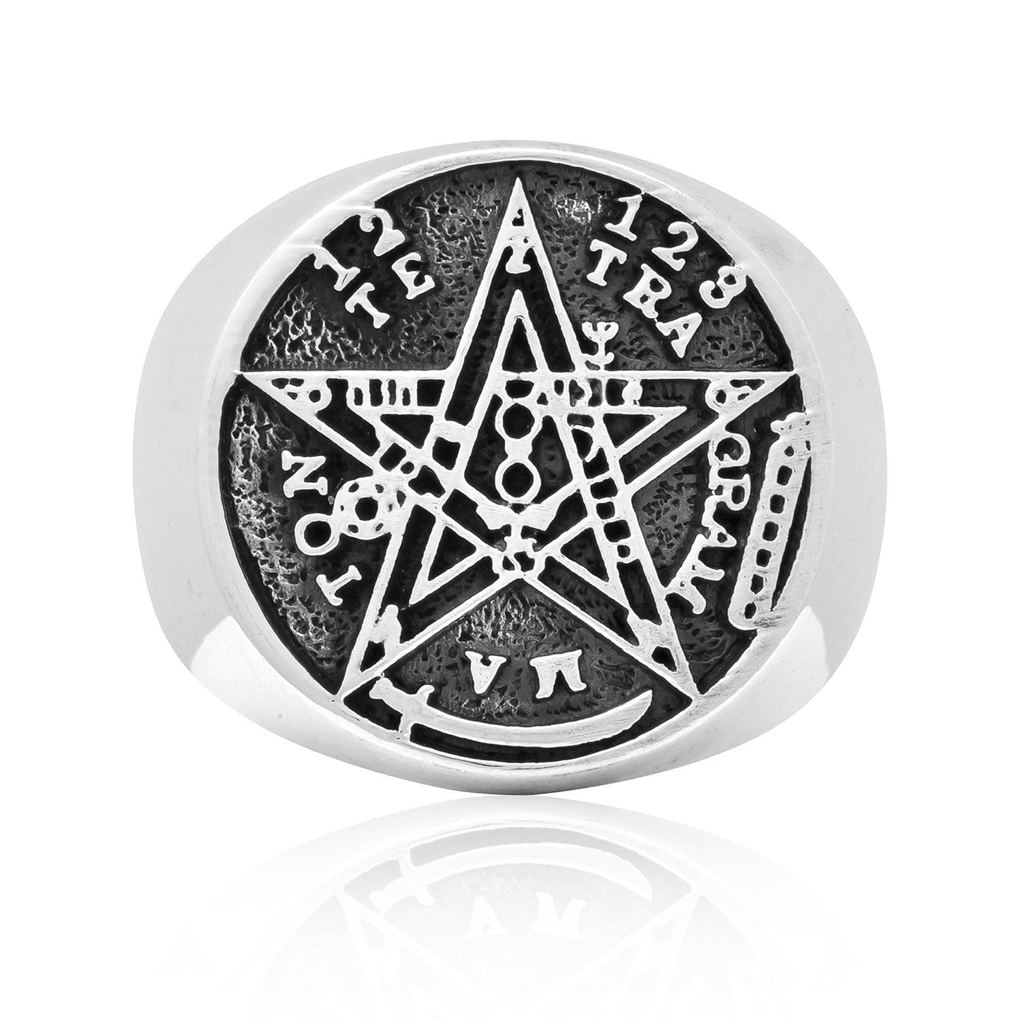 925 Sterling Silver Tetragrammaton Seal of Solomon Ring - SilverMania925