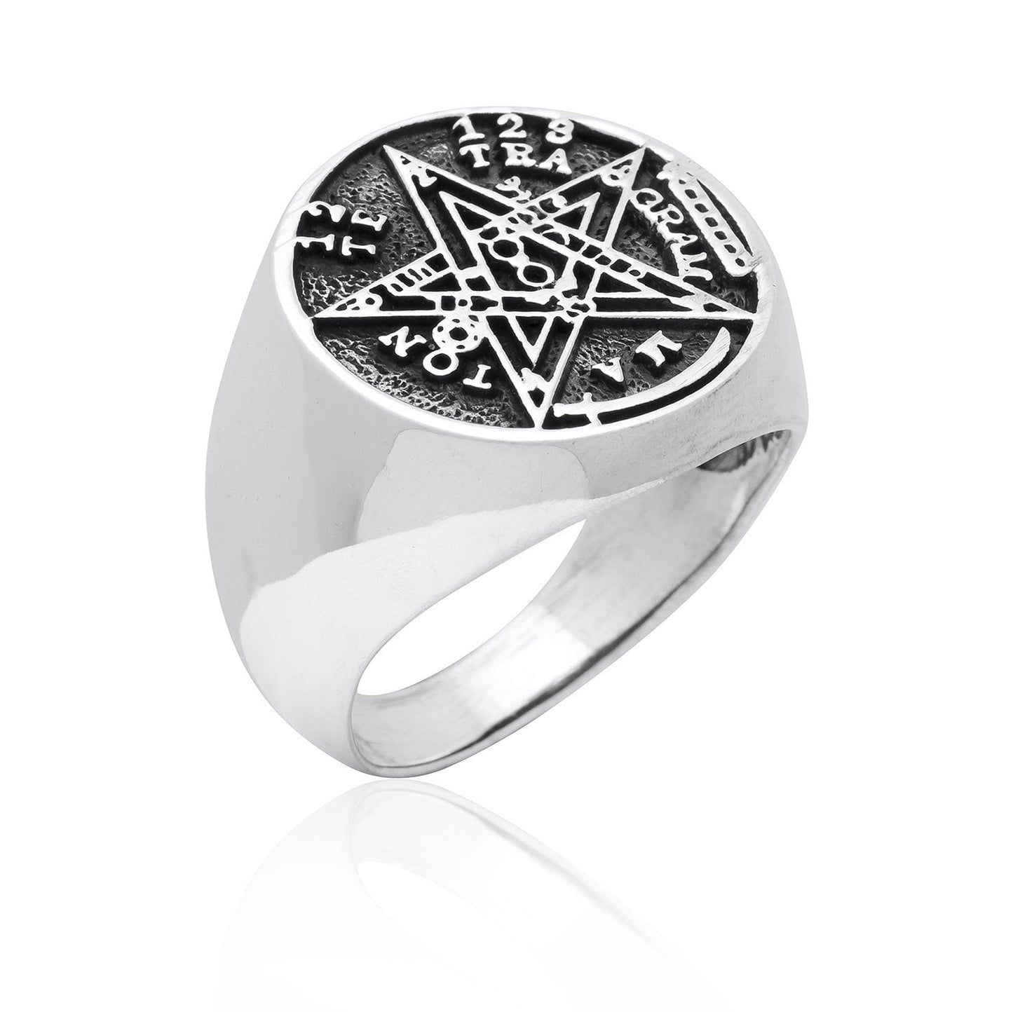 925 Sterling Silver Tetragrammaton Seal of Solomon Ring - SilverMania925