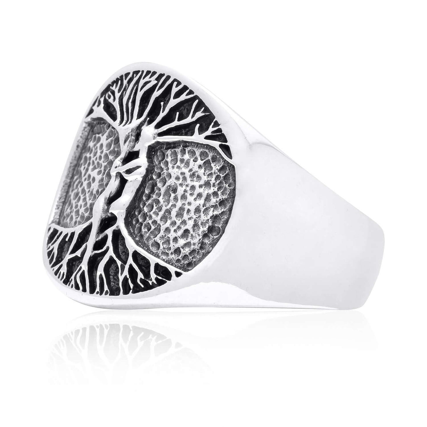 925 Sterling Silver Nude Lovers Embracing Tree of Life Ring - SilverMania925