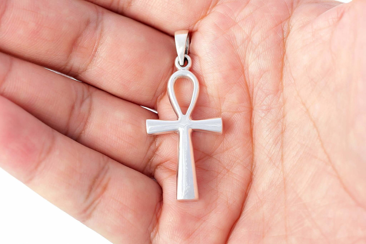 Sterling Silver Egyptian Ankh Cross Pendant - SilverMania925