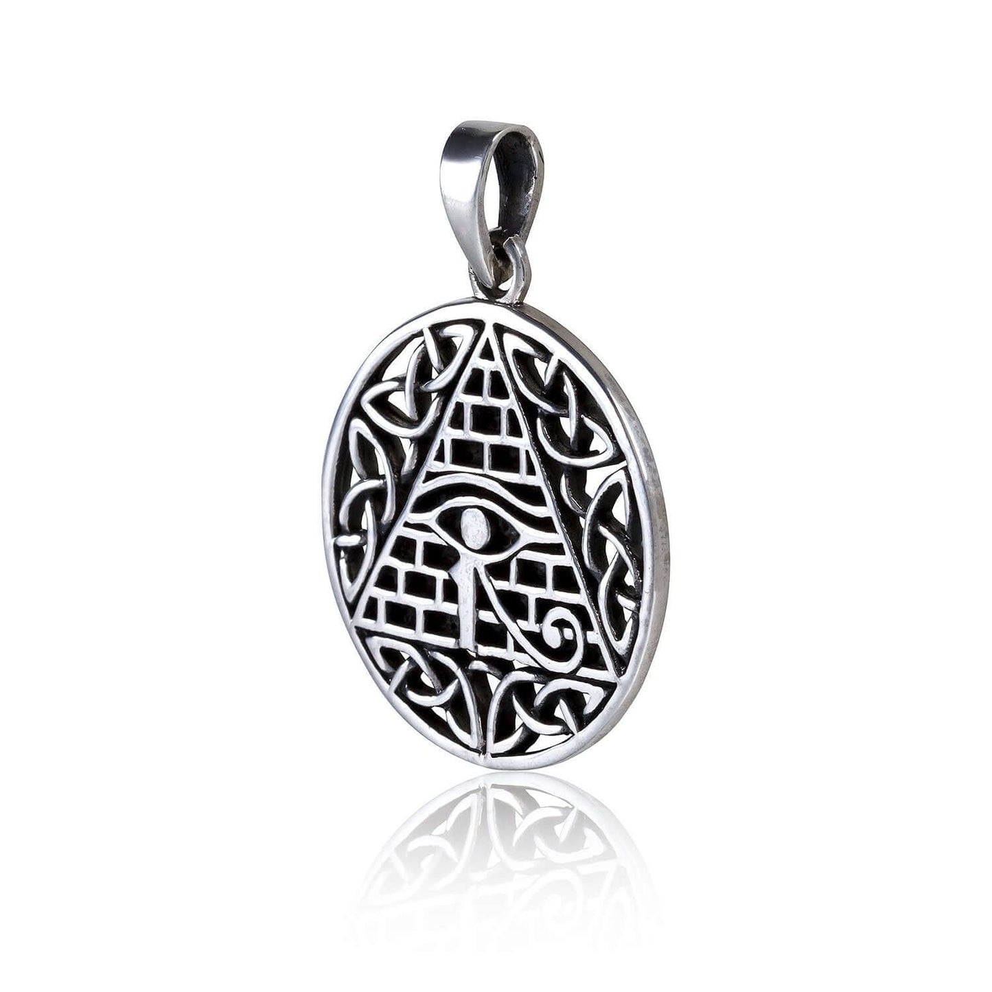 Sterling Silver Illuminati Pendant with Celtic Knots - SilverMania925