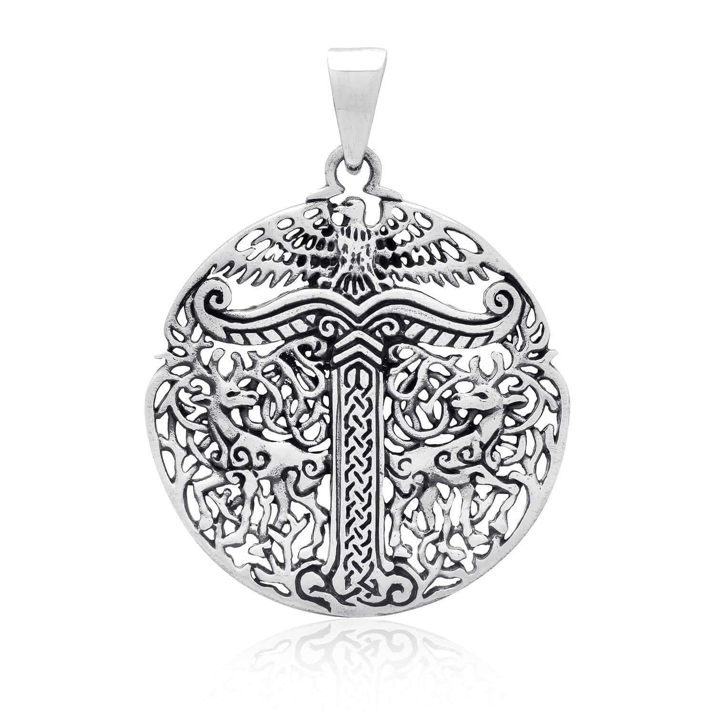 925 Sterling Silver Irminsul Sacral Pillar Old Saxon Pendant - SilverMania925