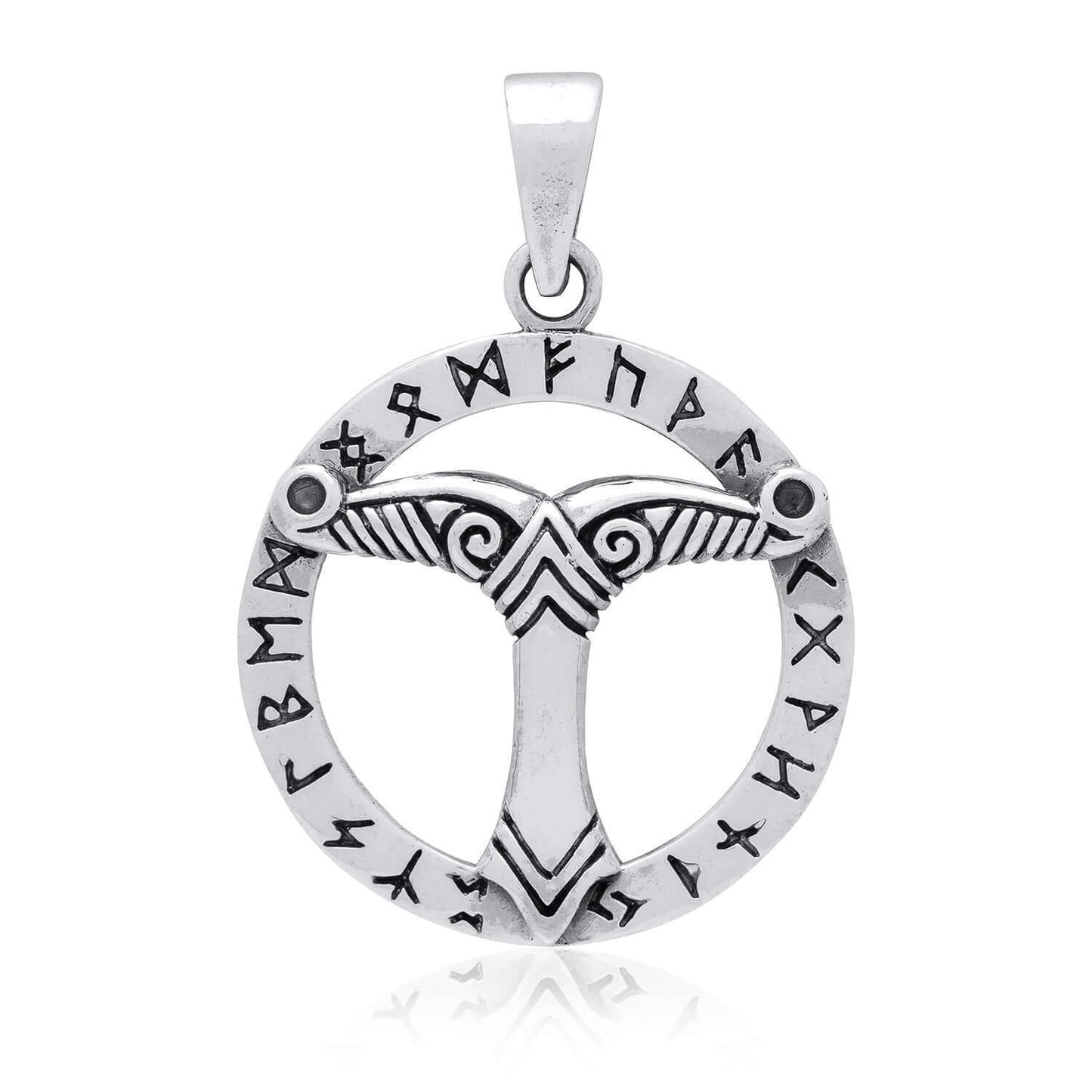 925 Sterling Silver Irminsul Viking Runes Pendant - SilverMania925