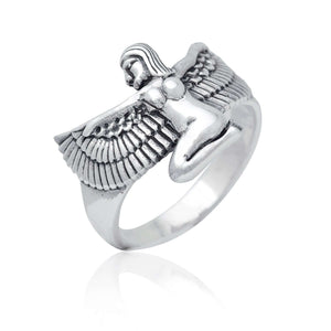 925 Sterling Silver Egyptian Goddess Isis Hathor Sekhmet Ring