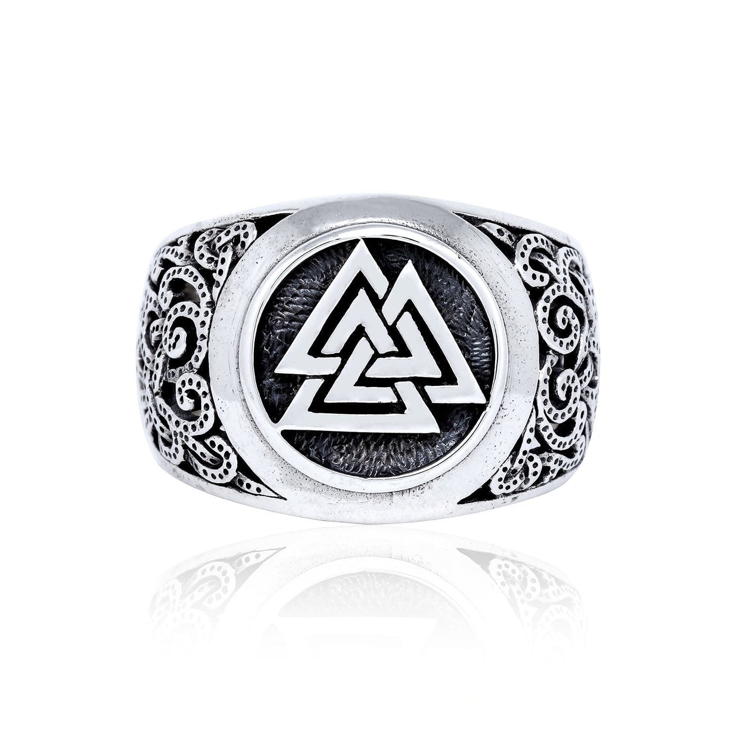 925 Sterling Silver Viking Jewelry Valknut Mammen Style Norse Scandinavian Ring - SilverMania925