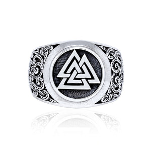 925 Sterling Silver Viking Jewelry Valknut Mammen Style Norse Scandinavian Ring