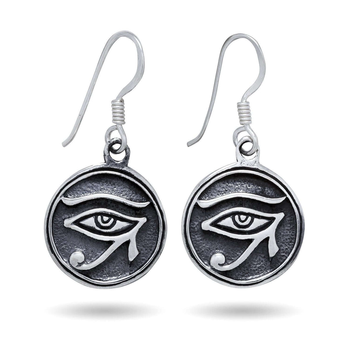 925 Sterling Silver Egyptian Eye of Horus Ra God Udjat Dangle Earrings Set - SilverMania925