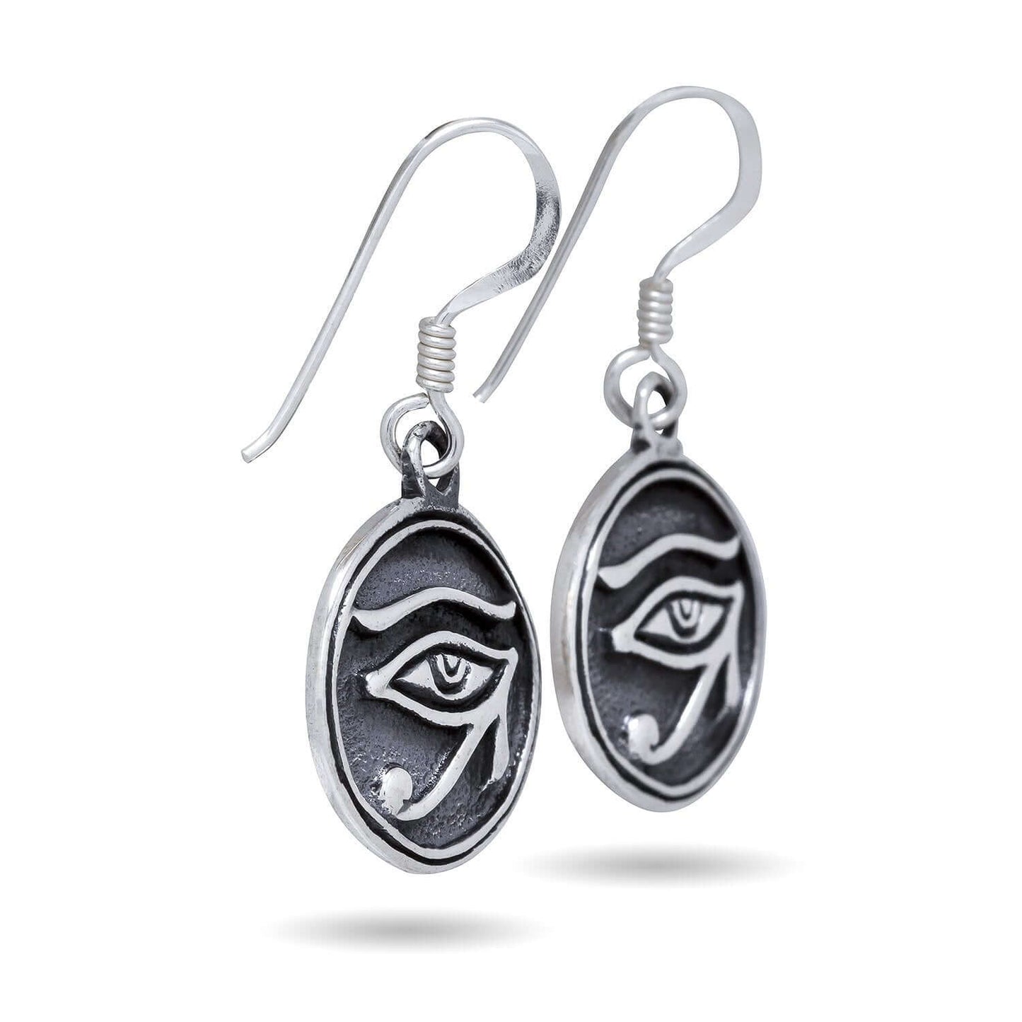 925 Sterling Silver Egyptian Eye of Horus Ra God Udjat Dangle Earrings Set - SilverMania925