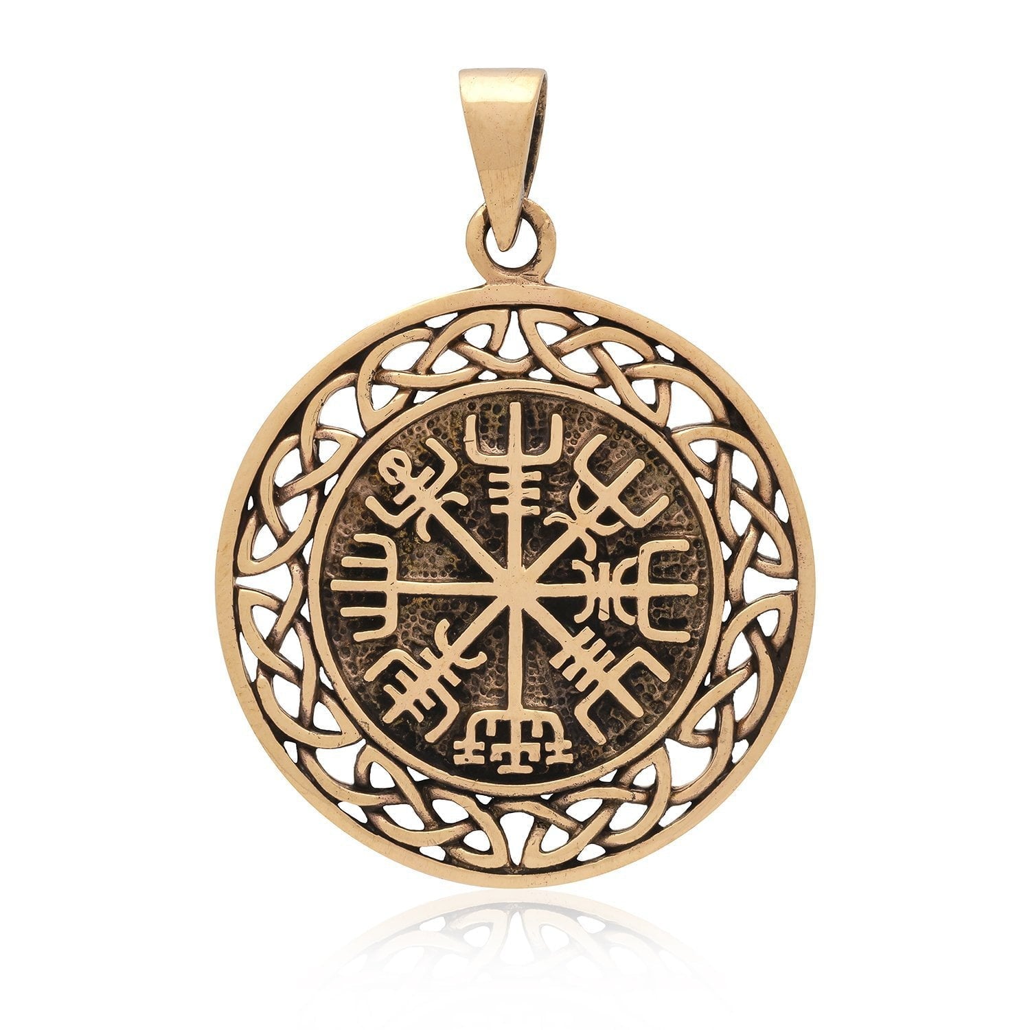 Viking Vegvisir Celtic Infinity Knots Bronze Pendant - SilverMania925