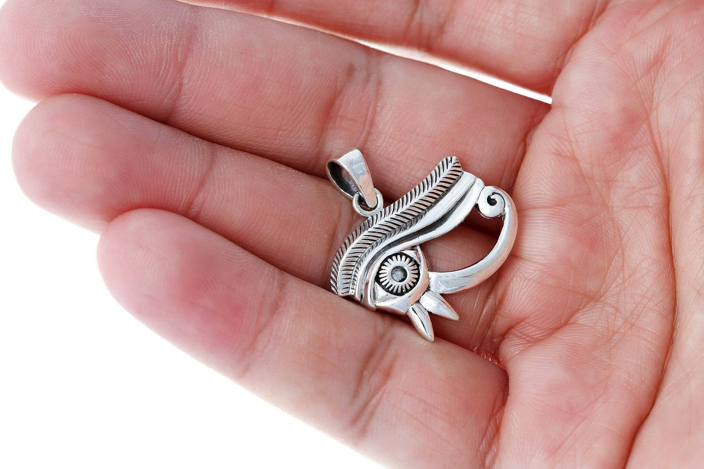 925 Sterling Silver Egyptian Eye of Horus Udjat Protection Pendant - SilverMania925