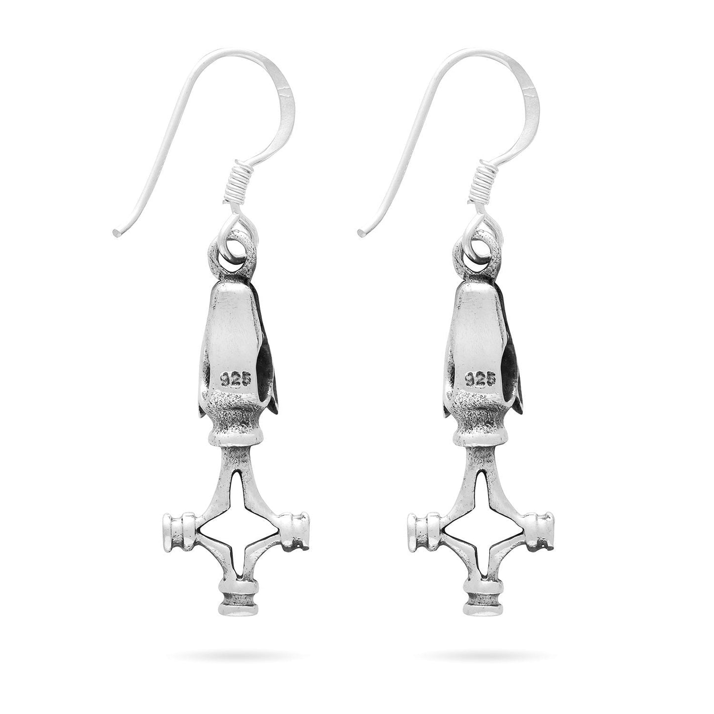 925 Sterling Silver Viking Wolf Cross Mjolnir Earrings Set - SilverMania925