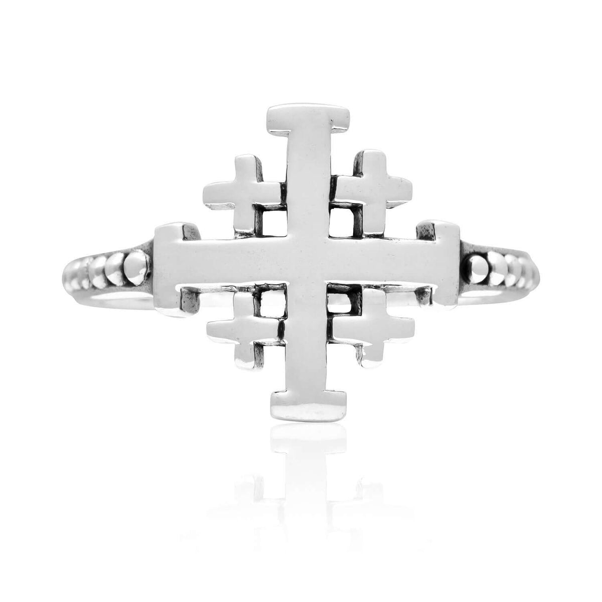 925 Sterling Silver Jerusalem Cross Ring - SilverMania925