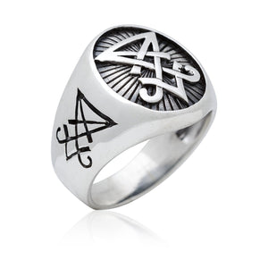 925 Sterling Silver Sigil of Lucifer Satanic Seal of Satan Ring