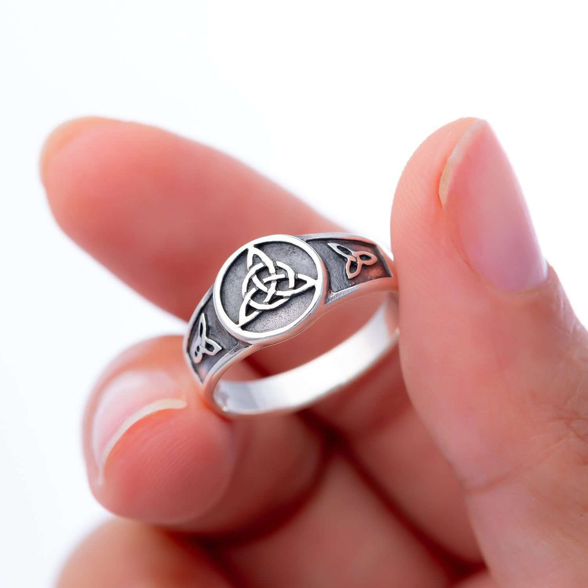 925 Sterling Silver Celtic Triquetra Womens Ring - SilverMania925