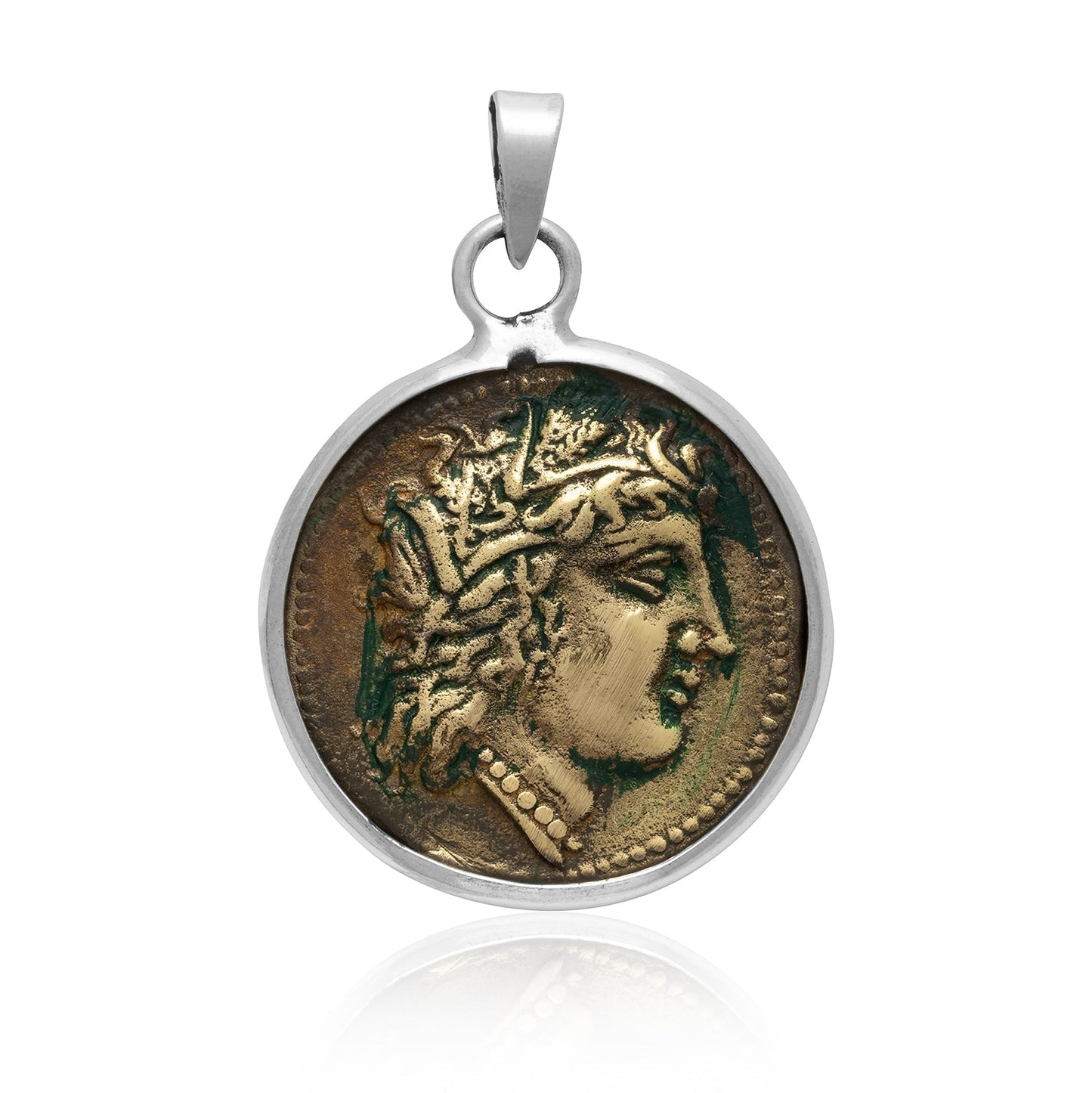 Sterling Silver and Brass Lucania-Metapontum Ancient Greek Coin - SilverMania925