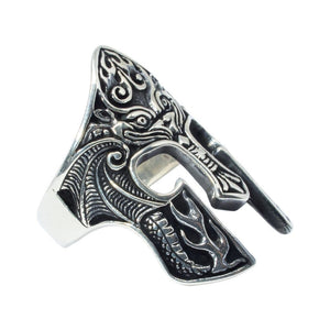 925 Sterling Silver Spartan Helmet Warrior 300 King Leonidas Ring