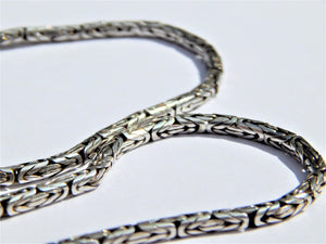 925 Sterling Silver Viking King's Necklace Byzantine Chain