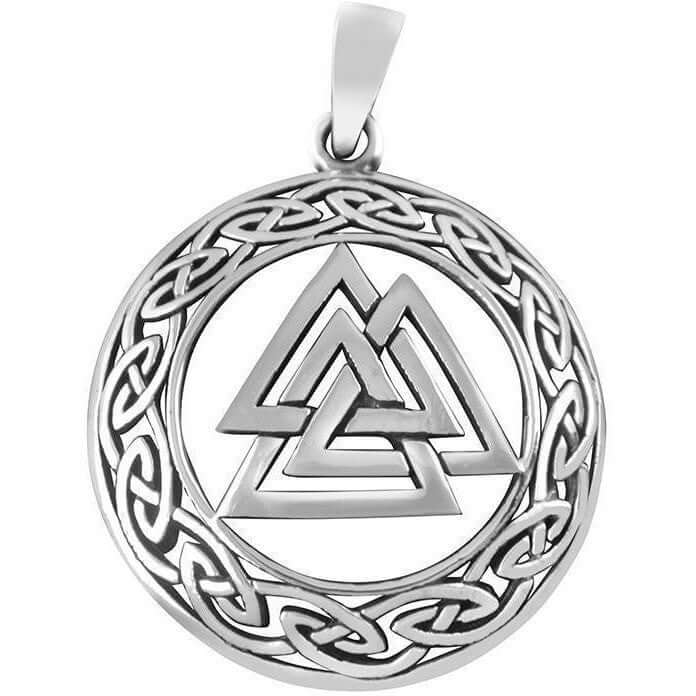 925 Silver Viking Valknut Pendant with Celtic Infinity Knots - SilverMania925