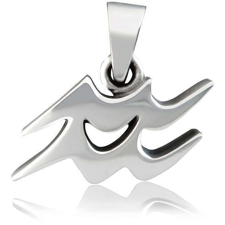 925 Sterling Silver Zodiac Sign Aquarius Pendant - SilverMania925