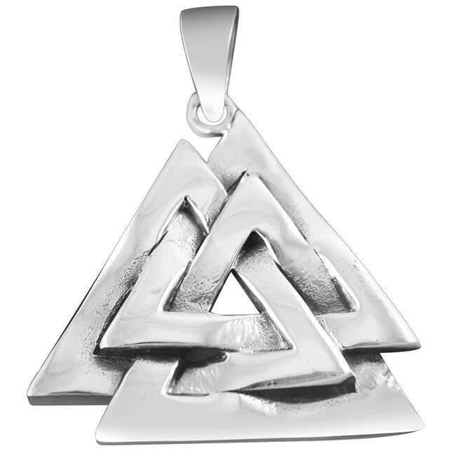 925 Sterling Silver Valknut Knot Pendant - SilverMania925