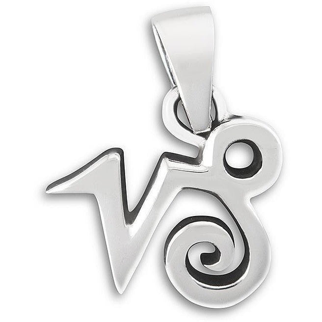 925 Sterling Silver Zodiac Sign Capricorn Pendant - SilverMania925