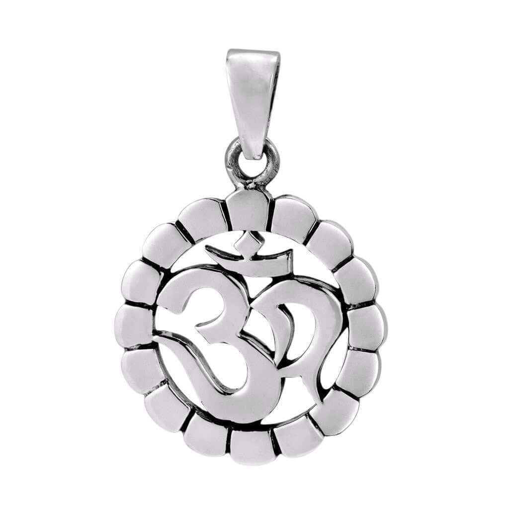 925 Sterling Silver Om Hindu Pendant - SilverMania925