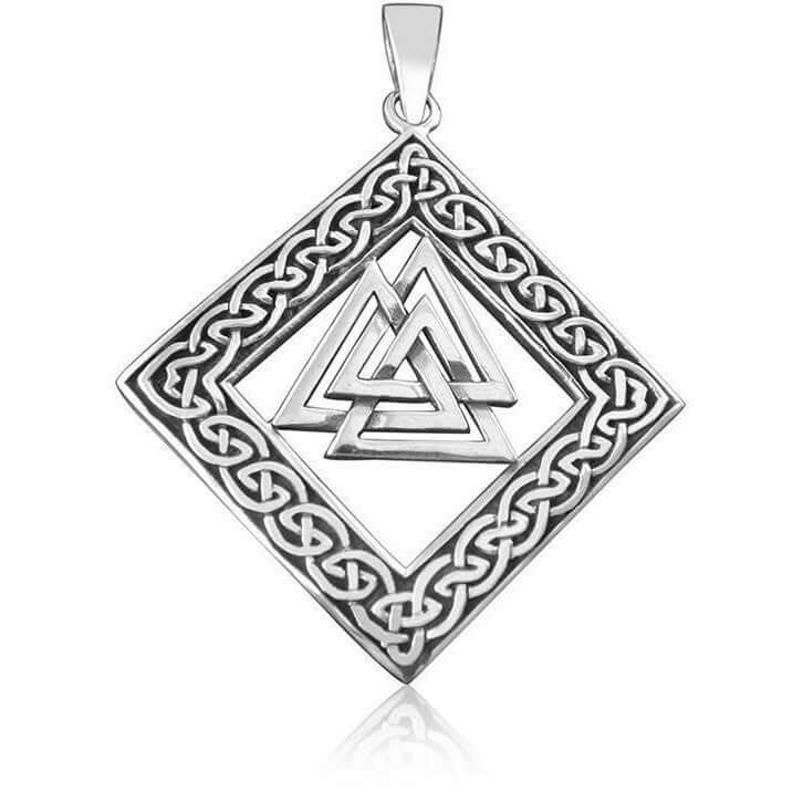 Sterling Silver Valknut Pendant with Celtic Infinity Knots - SilverMania925
