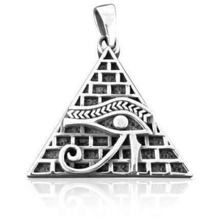 925 Silver Eye of Horus and Illuminati Pendant - SilverMania925
