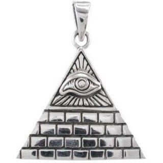 Sterling Silver Eye of Horus Pendant Illuminati Style - SilverMania925