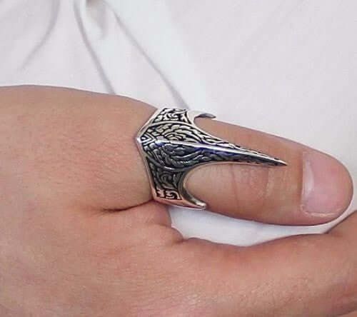 925 Sterling Silver Handmade Crown Archer Zighir Turkish Jewelry Mens Ring - SilverMania925