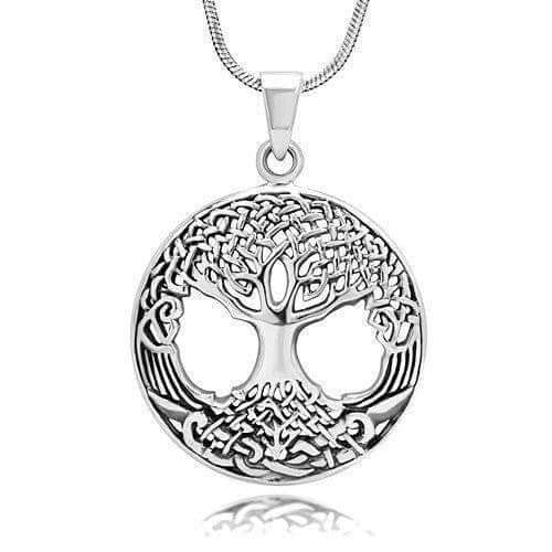 925 Sterling Silver Tree of Life Round Pendant - SilverMania925