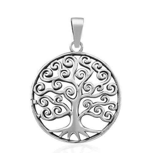 925 Sterling Silver Tree of Life Filigree Style Pendant - SilverMania925