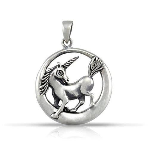 925 Sterling Silver Unicorn Mythical Pendant - SilverMania925