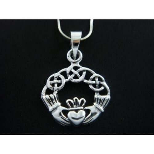 925 Sterling Silver Celtic Irish Claddagh Charm Pendant