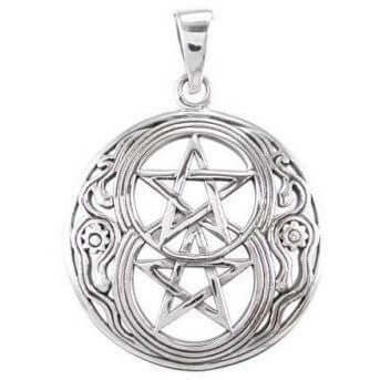 925 Sterling Silver Chalice Well Symbol Pendant - SilverMania925