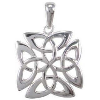 Sterling Silver Square of Triquetra Pendant - SilverMania925