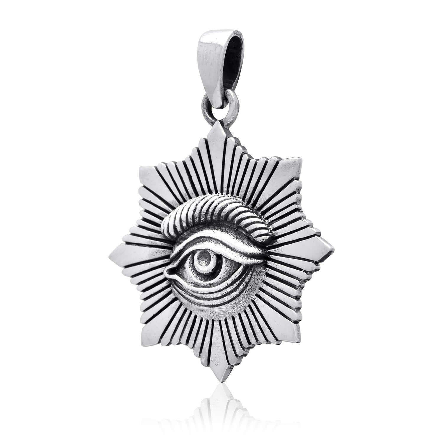 925 Sterling Silver All-Seeing Egyptian Eye of Horus Protection Pendant
